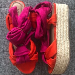 Size 10 Boohoo colorblock espadrilles